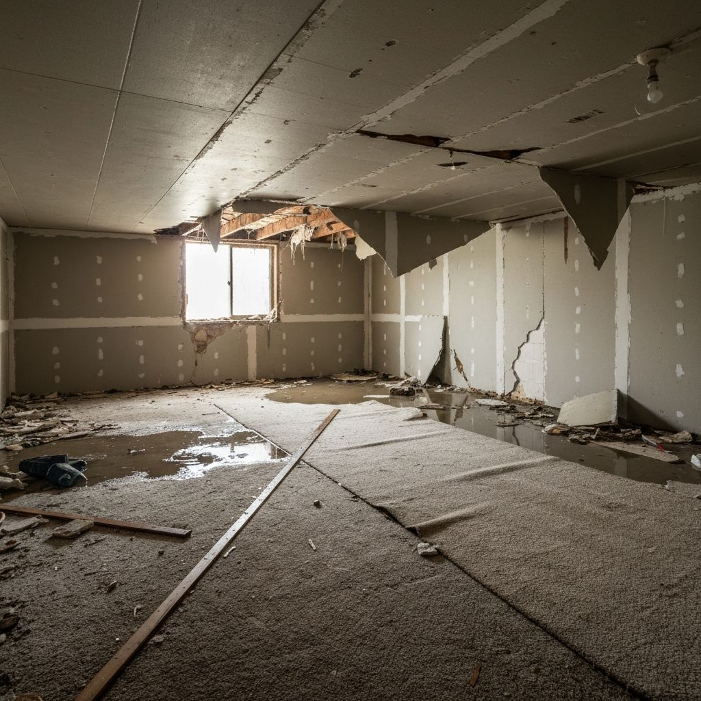 Basement Water Damage - Before restoration