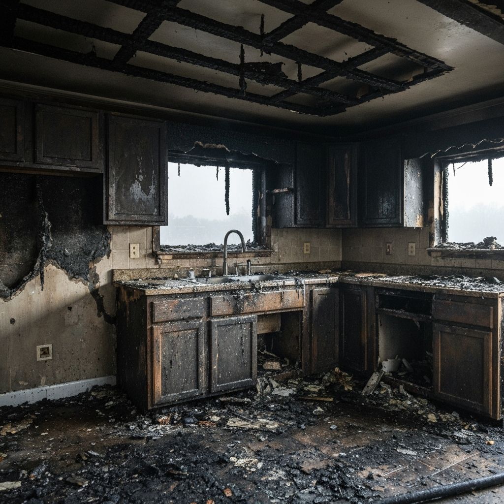 Kitchen Fire Damage - Before restoration